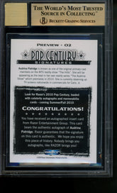 2010 Pop Century Signatures Preview Ink Vault Audrina Patridge Auto BGS 9.5/10